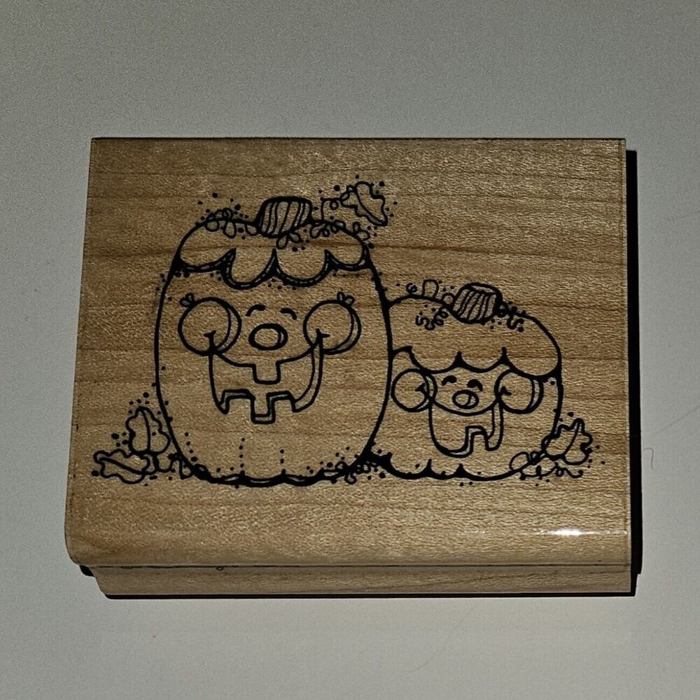 JRL Design Halloween Smiles Rubber Stamp N211 Pumpkin Jack-O-Lantern NEVER USED